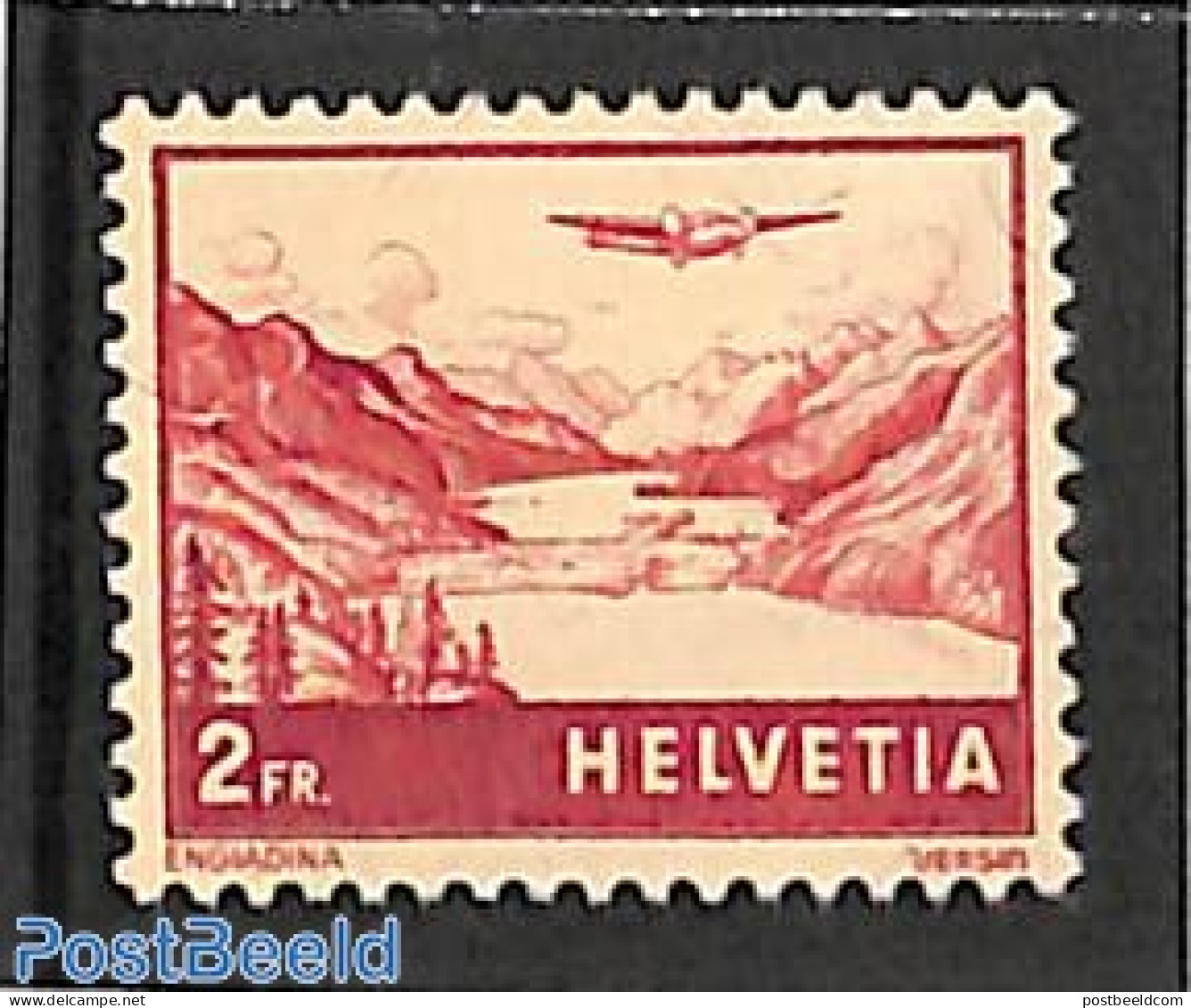 Switzerland 1941 2Fr, Stamp Out Of Set, Mint NH, Transport - Aircraft & Aviation - Neufs