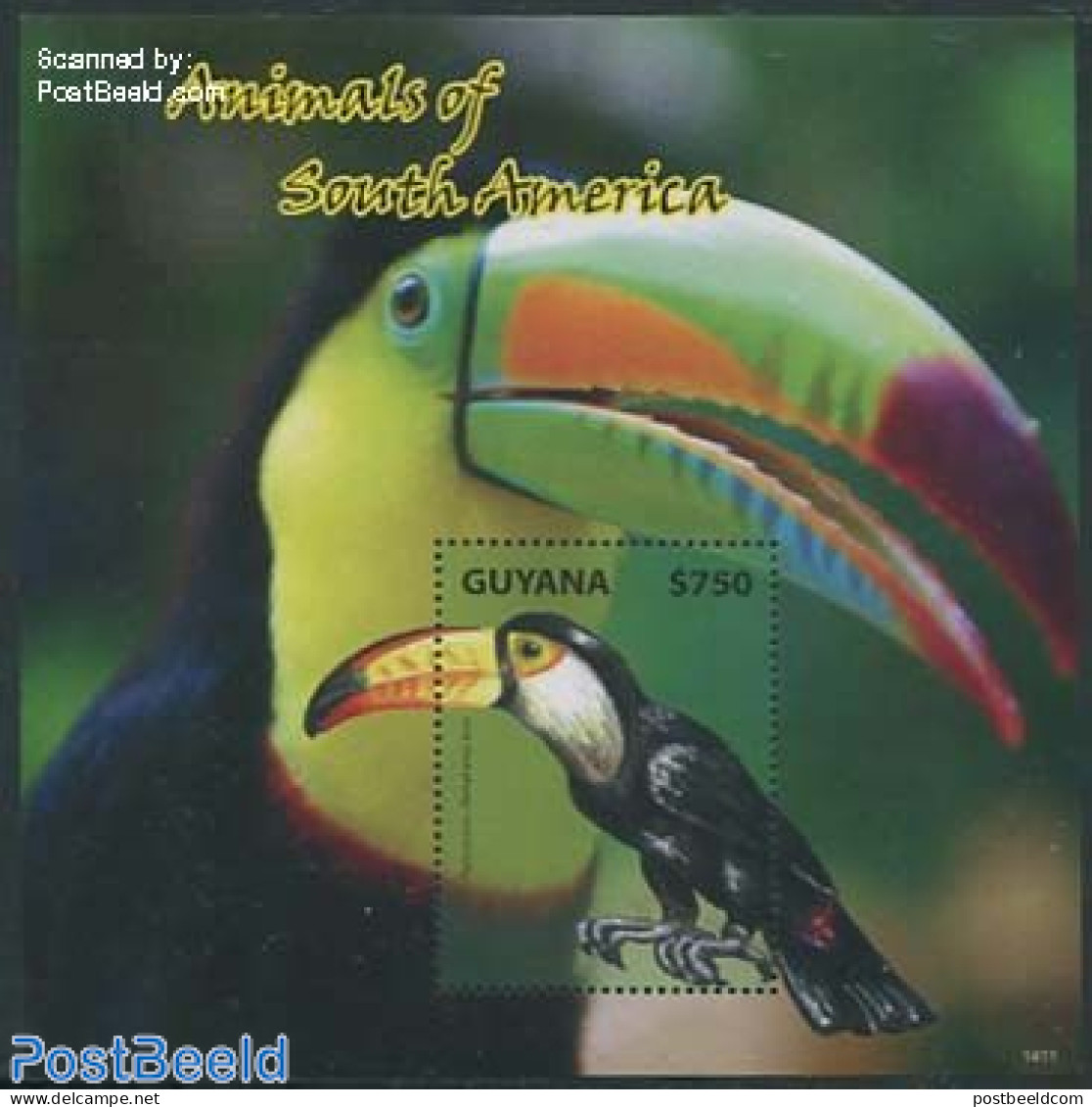 Guyana 2014 South American Animals S/s, Mint NH, Nature - Animals (others & Mixed) - Birds - Guyane (1966-...)