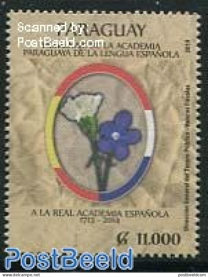Paraguay 2014 Spanish Language Academy 1v, Mint NH, Nature - Flowers & Plants - Paraguay