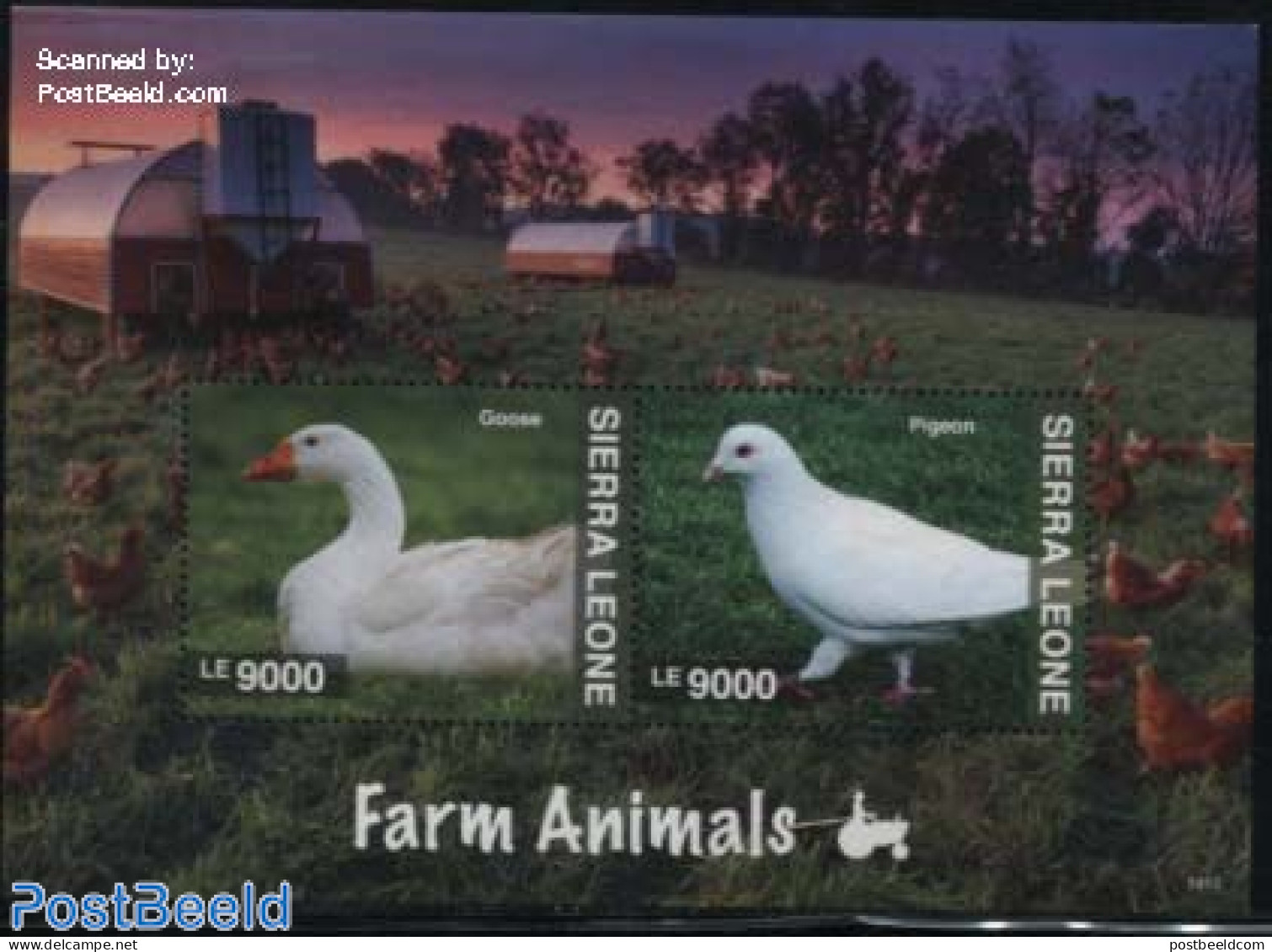 Sierra Leone 2014 Farm Animals 2v M/s, Mint NH, Nature - Birds - Other & Unclassified