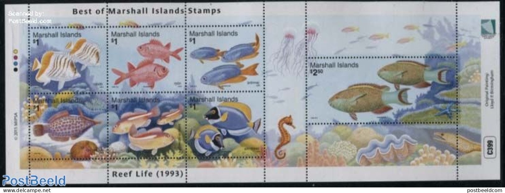 Marshall Islands 2015 Reef Life 7v M/s, Mint NH, Nature - Fish - Fishes