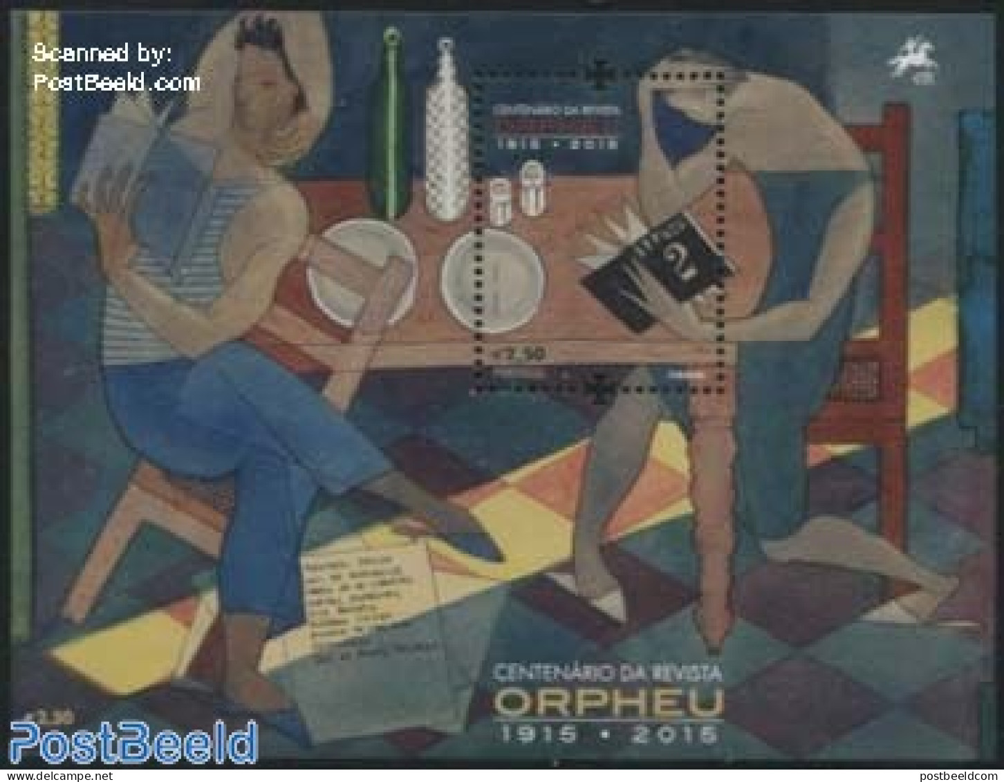 Portugal 2015 Orpheu Journal S/s, Mint NH, History - Newspapers & Journalism - Art - Modern Art (1850-present) - Paint.. - Ungebraucht