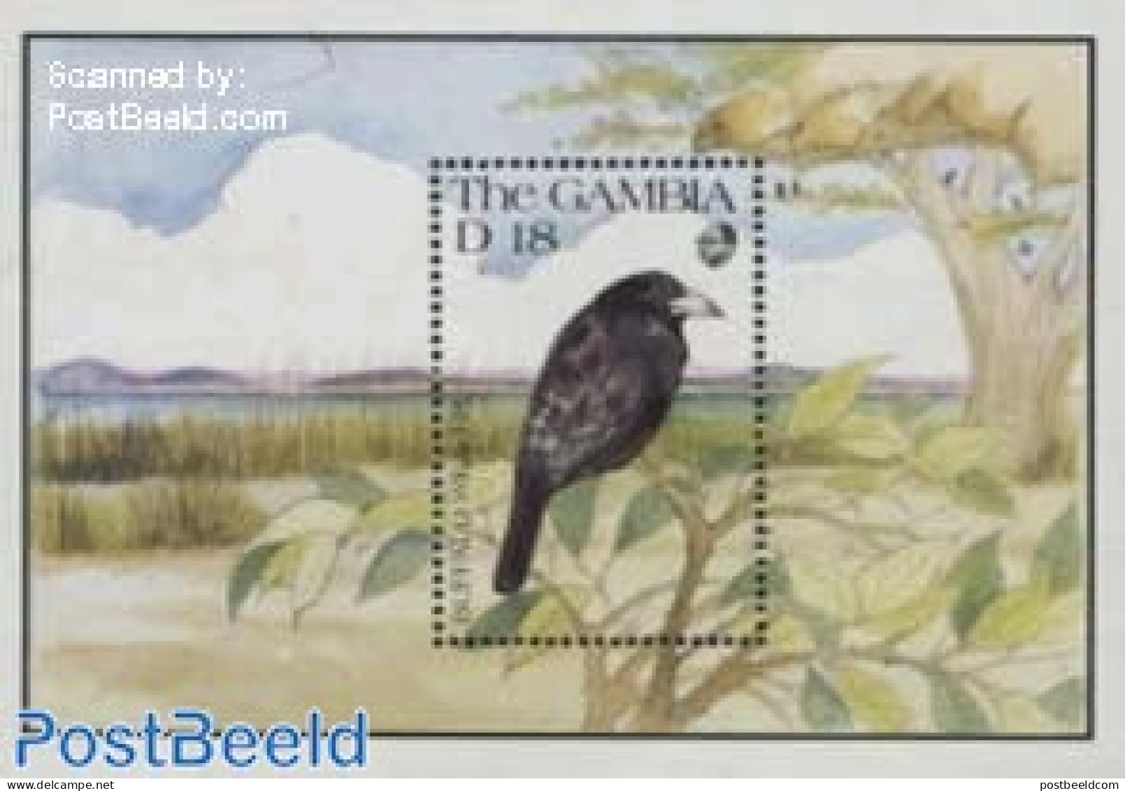 Gambia 1991 Buffalo Weaver S/s, Mint NH, Nature - Birds - Gambia (...-1964)