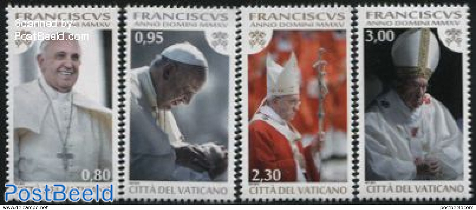 Vatican 2015 Pope Francis 4v, Mint NH, Religion - Pope - Nuevos