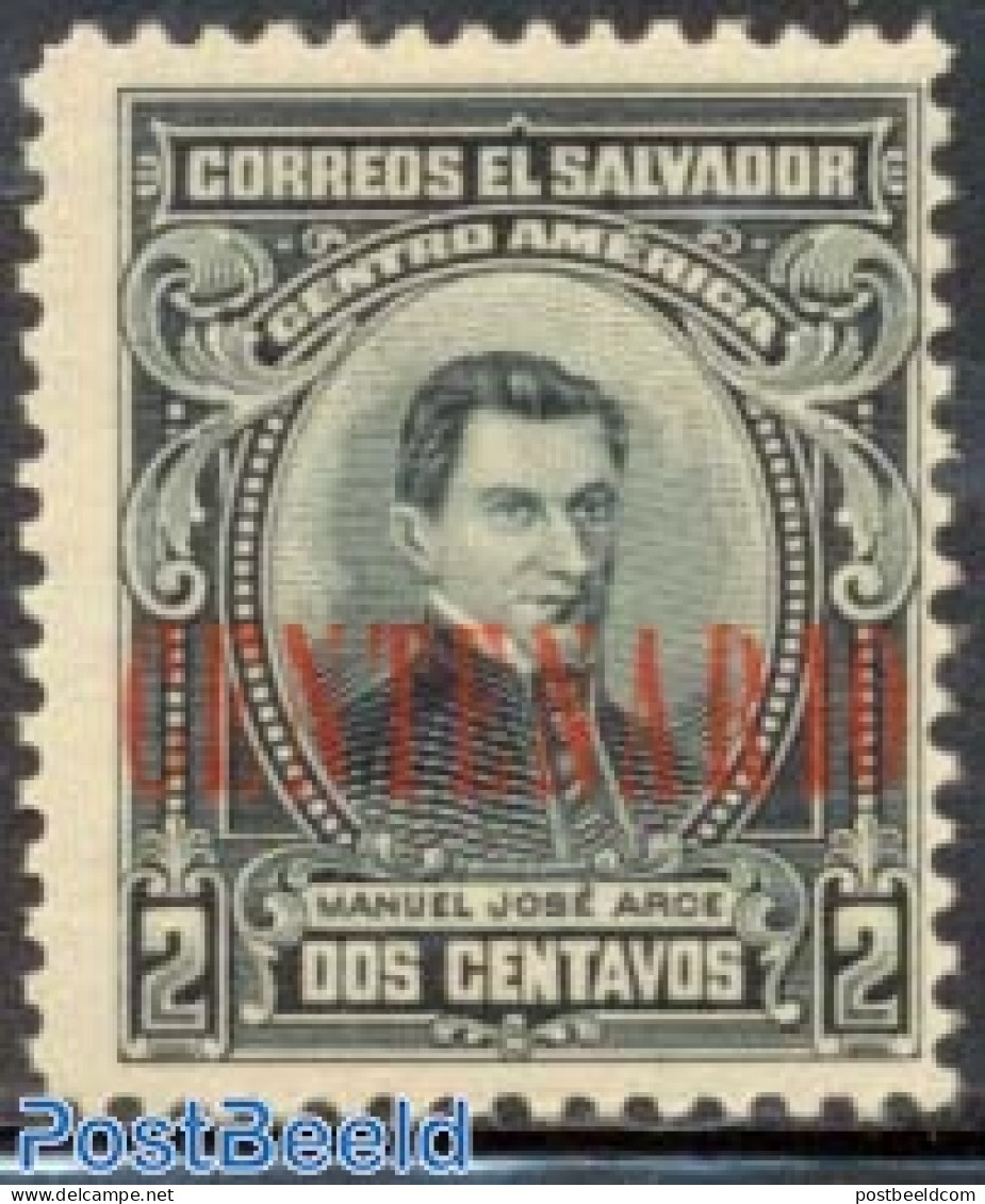 El Salvador 1921 2c, CENTENARIO, Stamp Out Of Set, Mint NH - Salvador