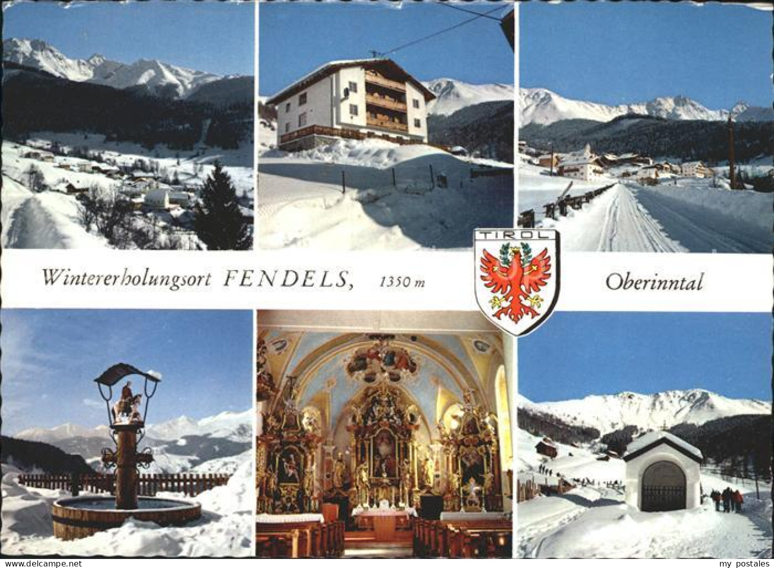 72236890 Fendels Glockenturmgebirge Gasthof Burgschroffen Dorfbrunnen Kirche Kap - Autres & Non Classés