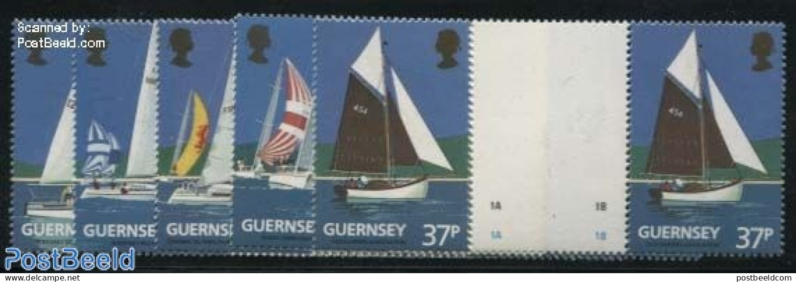 Guernsey 1991 Yacht Club 5v, Gutterpairs, Mint NH, Sport - Transport - Sailing - Ships And Boats - Voile