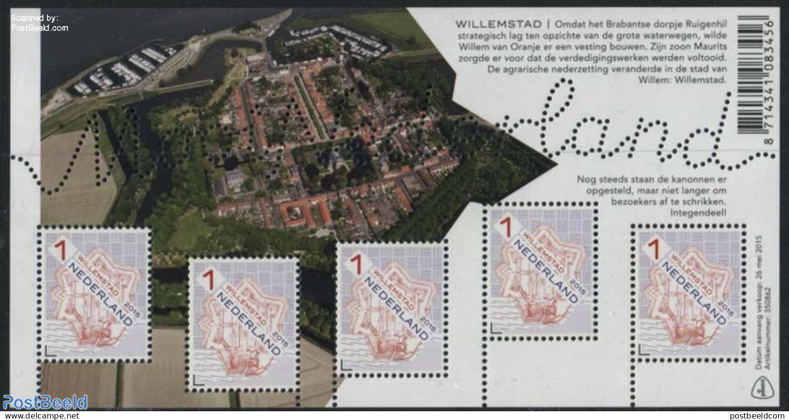 Netherlands 2015 Beautiful Netherlands, Willemstad S/s, Mint NH, Art - Castles & Fortifications - Ongebruikt