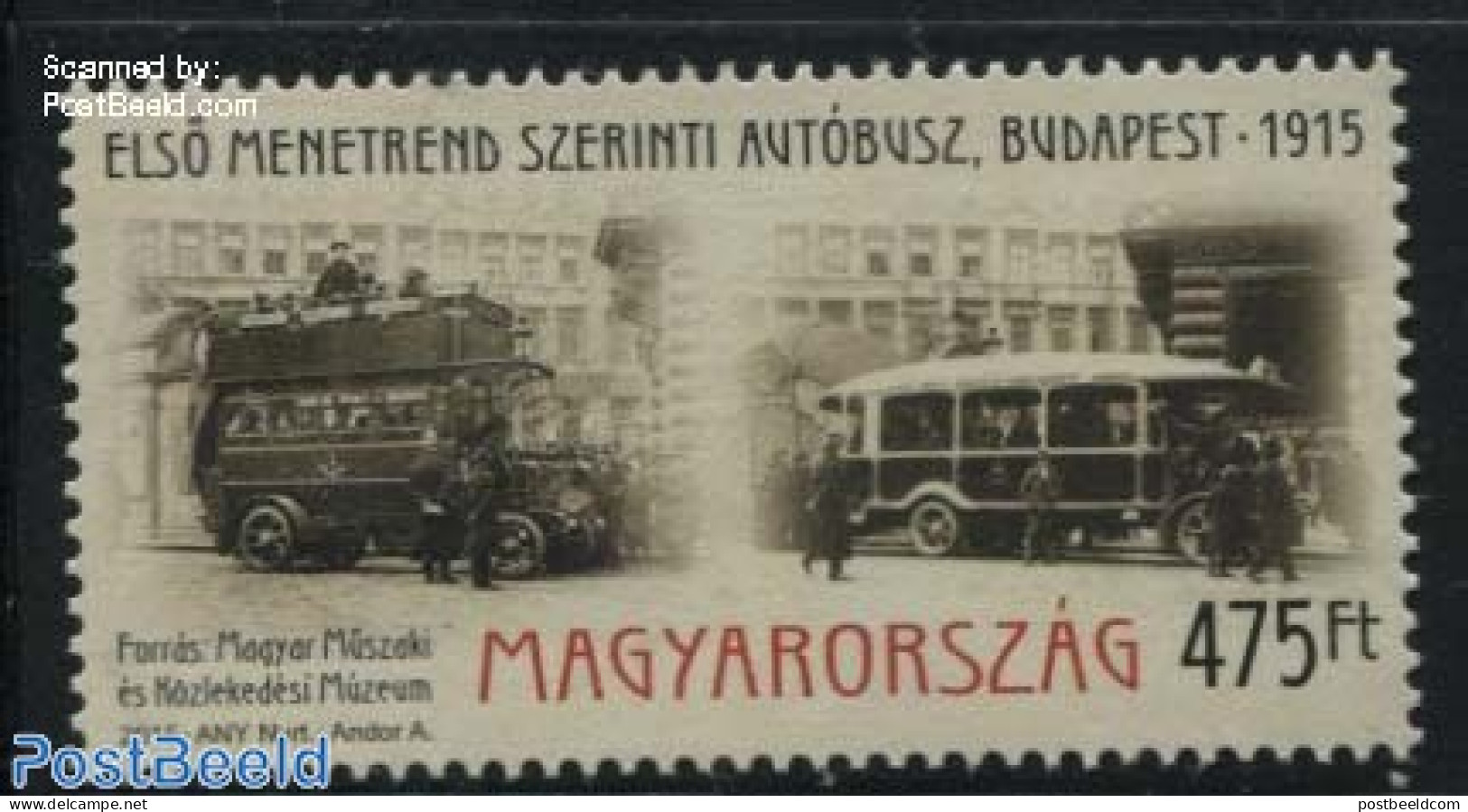 Hungary 2015 100 Years Buses In Budapest 1v, Mint NH, Transport - Automobiles - Neufs