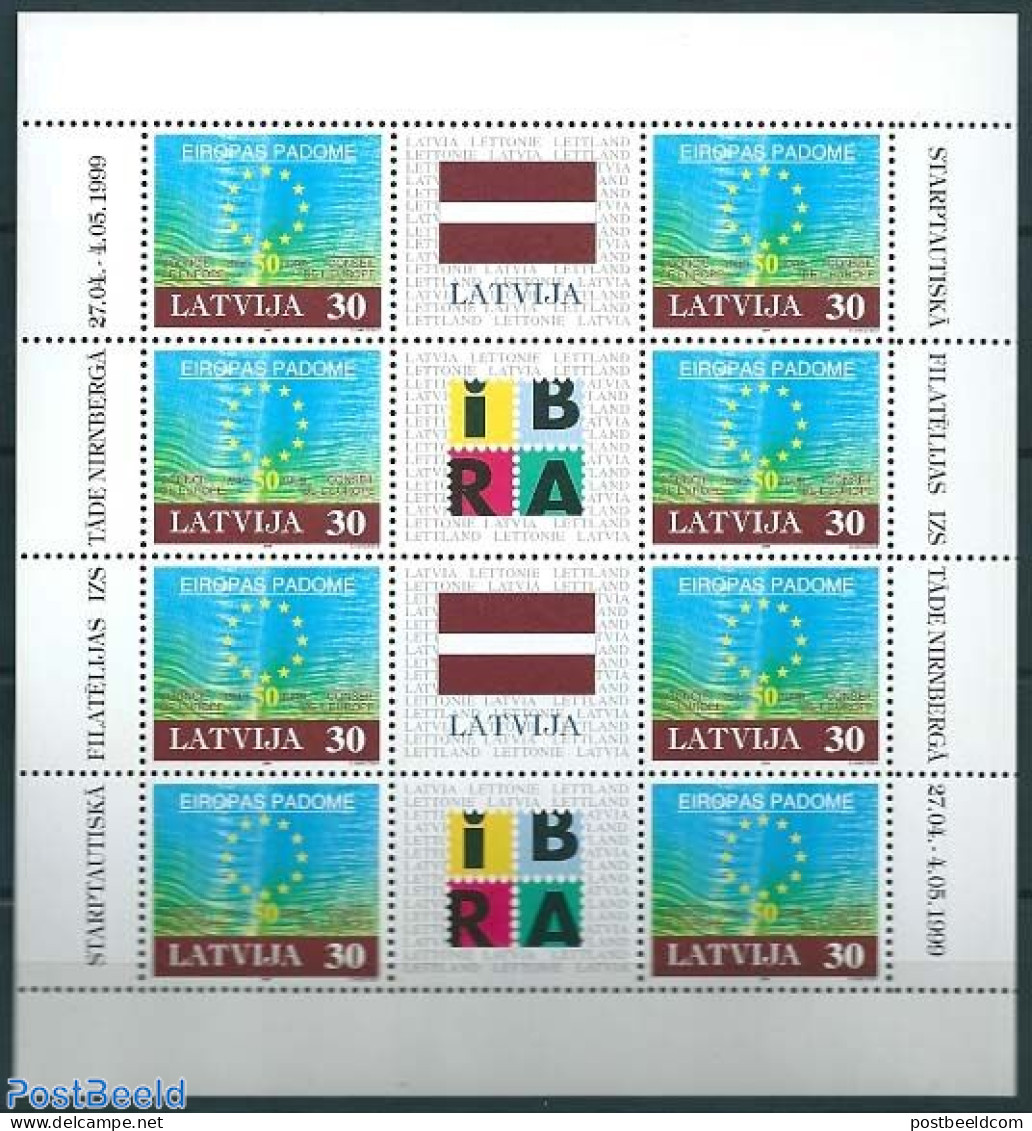 Latvia 1999 European Council M/s, Mint NH, History - Europa Hang-on Issues - Idées Européennes