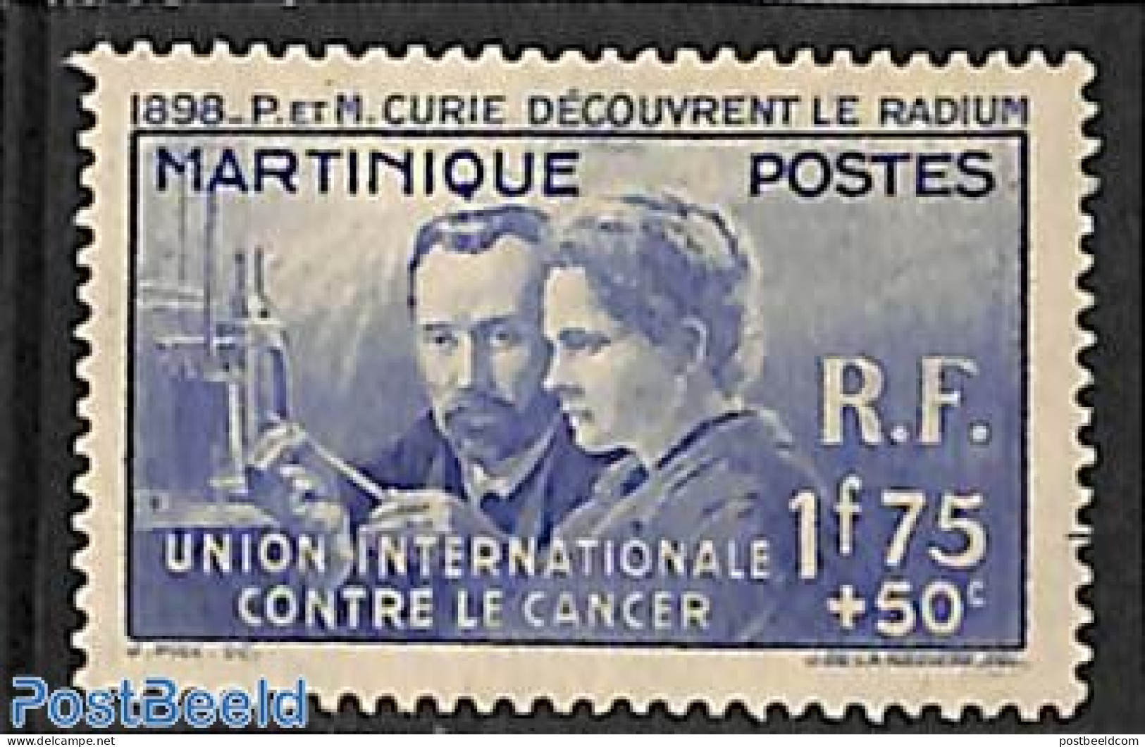 Martinique 1938 Discovery Of Radium 1v, Unused (hinged), Health - History - Science - Health - Nobel Prize Winners - A.. - Prix Nobel