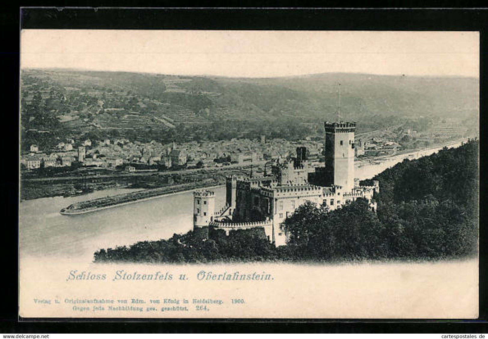 AK Oberlahnstein, Schloss Stolzenfels Mit Ortsansicht  - Other & Unclassified