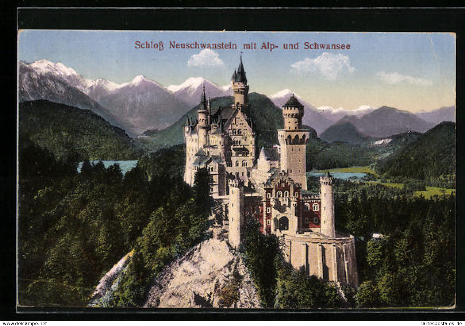 AK Schloss Neuschwanstein Mit Alp- Und Schwansee  - Other & Unclassified