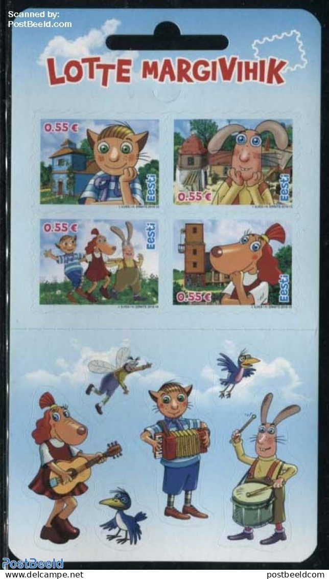 Estonia 2015 Lotte 4v S-a In Booklet, Mint NH, Nature - Performance Art - Rabbits / Hares - Radio And Television - Sta.. - Télécom