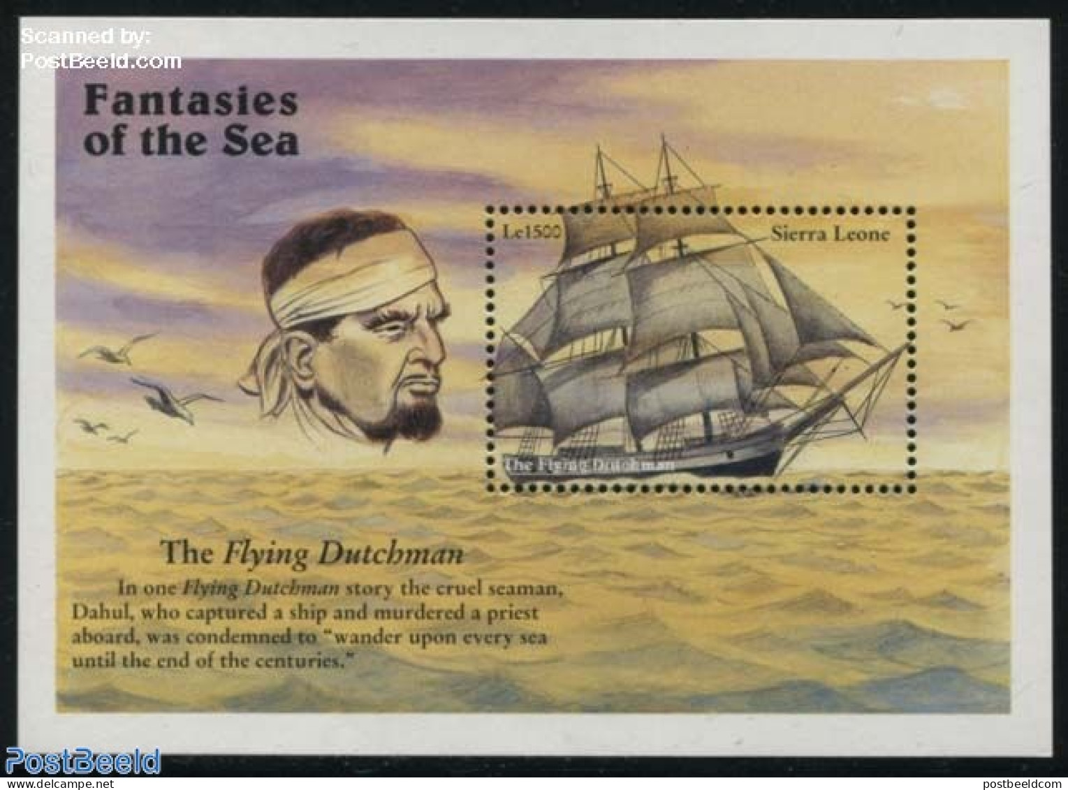 Sierra Leone 1996 The Flying Dutchman S/s, Mint NH, History - Transport - Netherlands & Dutch - Ships And Boats - Art .. - Geographie
