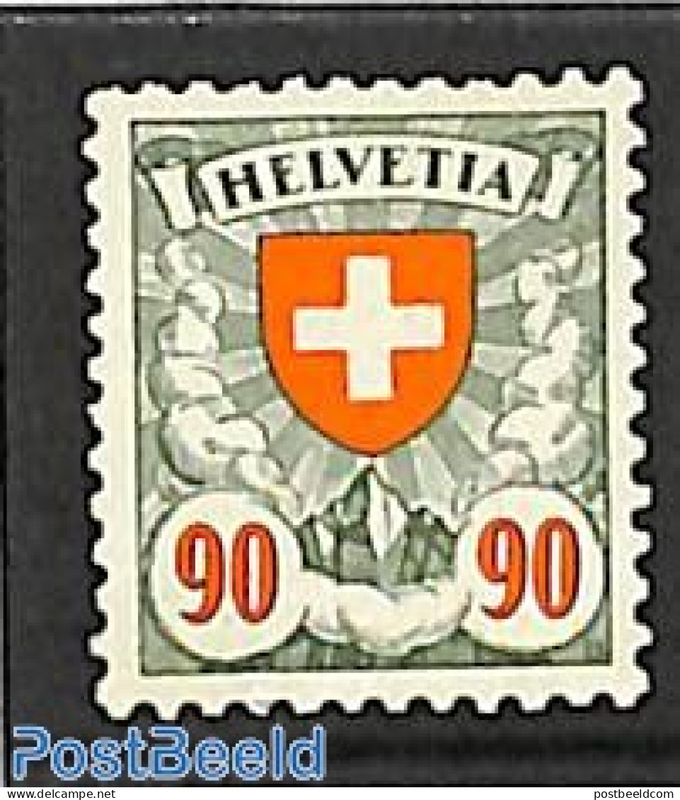 Switzerland 1940 90c, Coated Paper, Stamp Out Of Set, Unused (hinged) - Ungebraucht