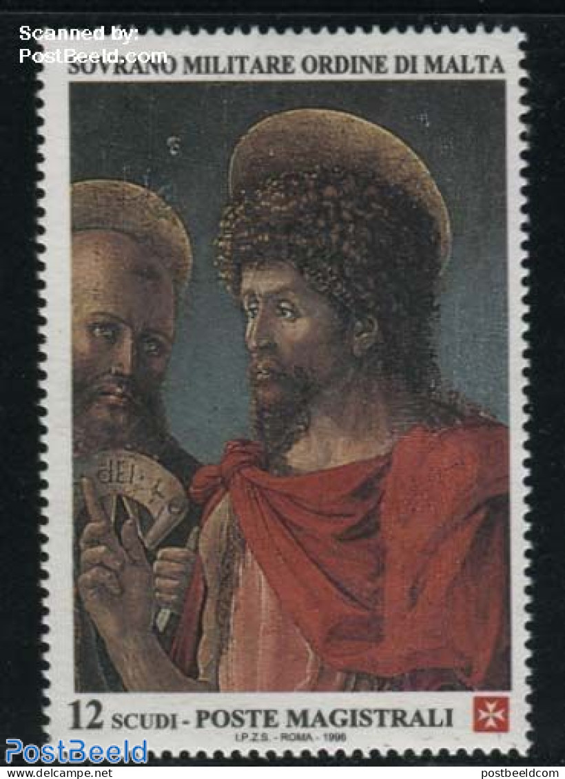 Sovereign Order Of Malta 1996 San Giovanni Battista 1v, Mint NH, Art - Paintings - Otros & Sin Clasificación