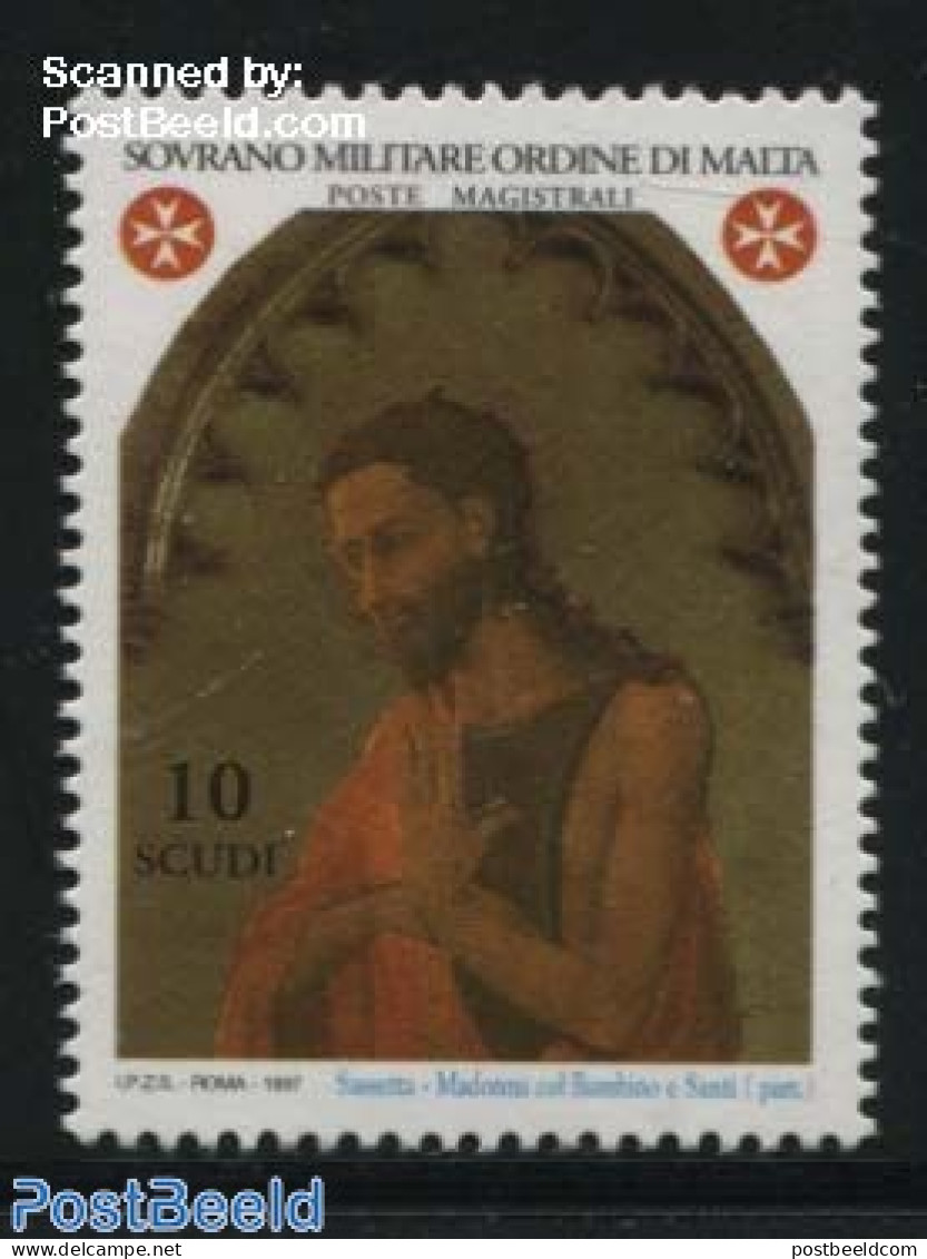 Sovereign Order Of Malta 1997 San Giovanni Battista 1v, Mint NH, Art - Paintings - Otros & Sin Clasificación
