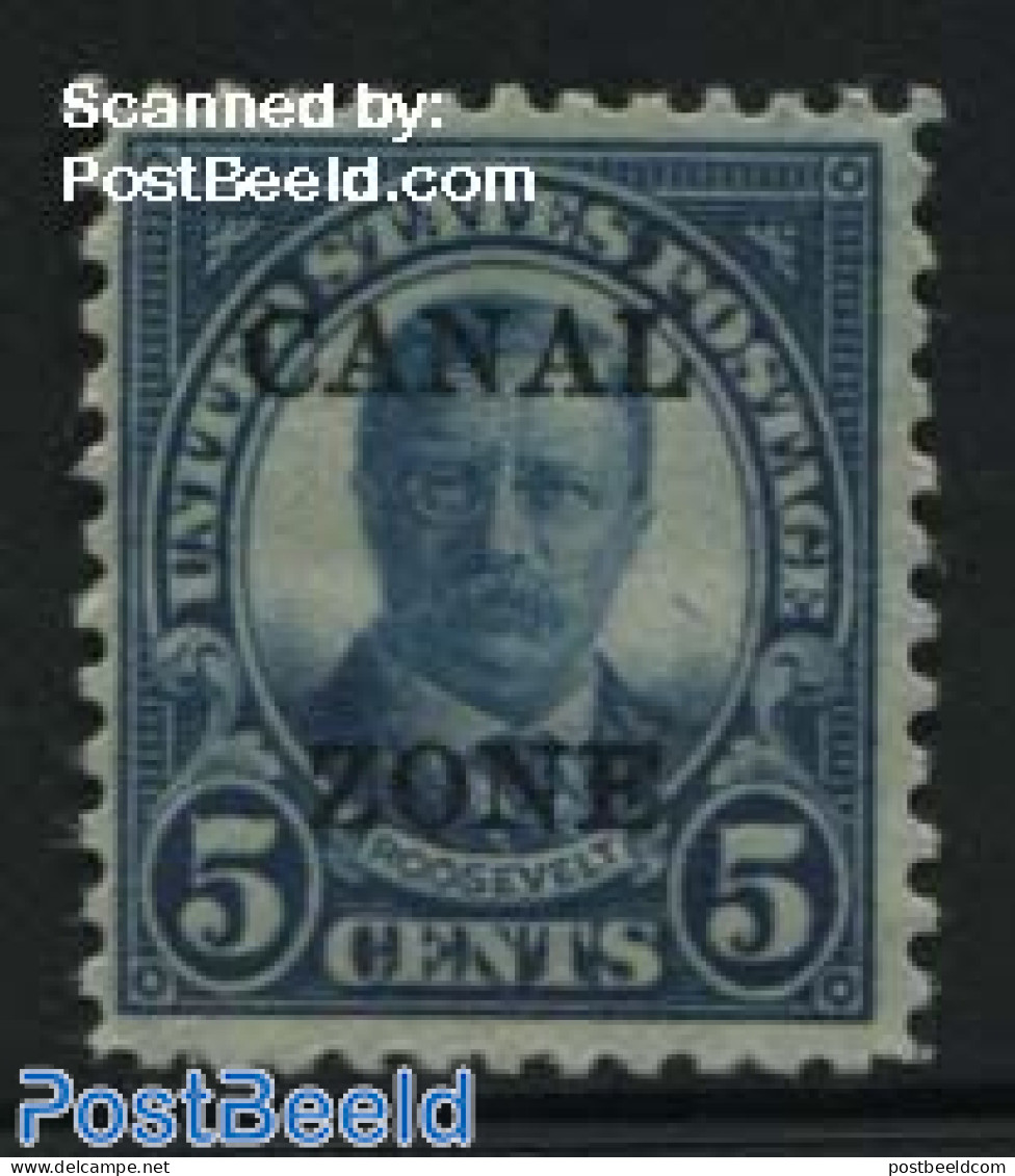 Canal Zone 1925 5c, Perf. 11:10.5, Stamp Out Of Set, Unused (hinged) - Autres & Non Classés