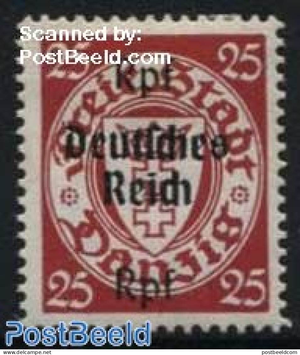 Germany, Empire 1939 25Rpf, Stamp Out Of Set, Mint NH - Neufs