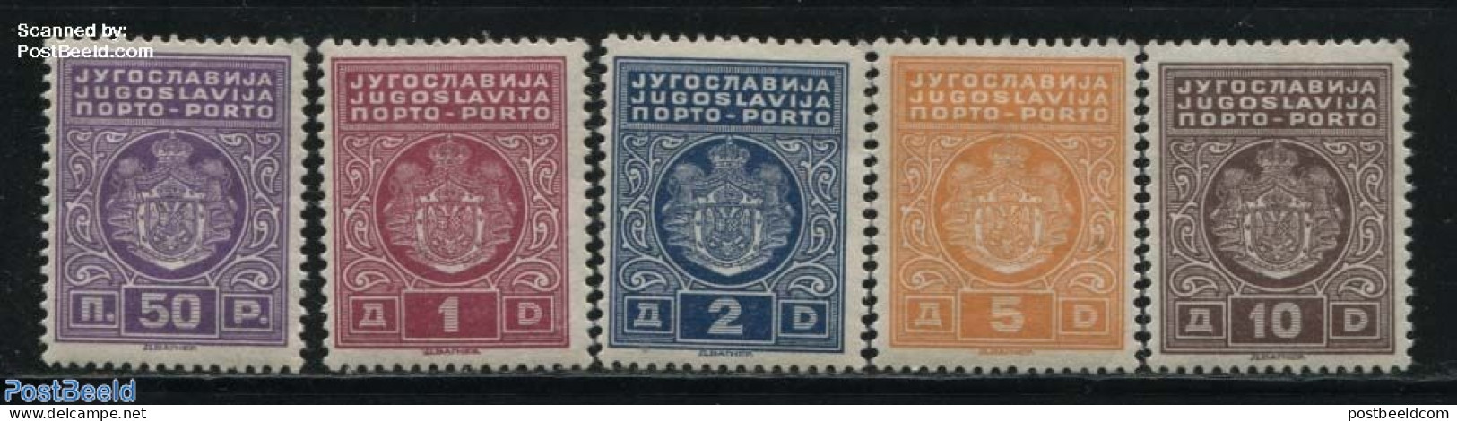 Yugoslavia 1931 Postage Due 5v, With Designer Name At Bottom, Unused (hinged) - Sonstige & Ohne Zuordnung