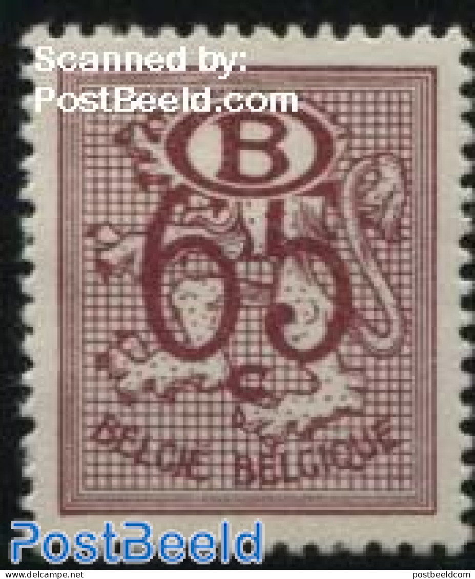 Belgium 1952 65c, On Service, Stamp Out Of Set, Mint NH - Autres & Non Classés