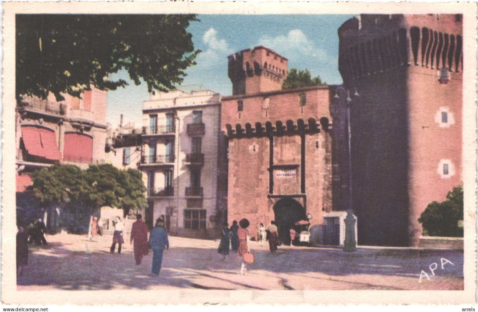 FR66 PERPIGNAN - Phototypie Tarnaise Poux APA 8 Colorisée - Le Castillet - Animée - Belle - Perpignan