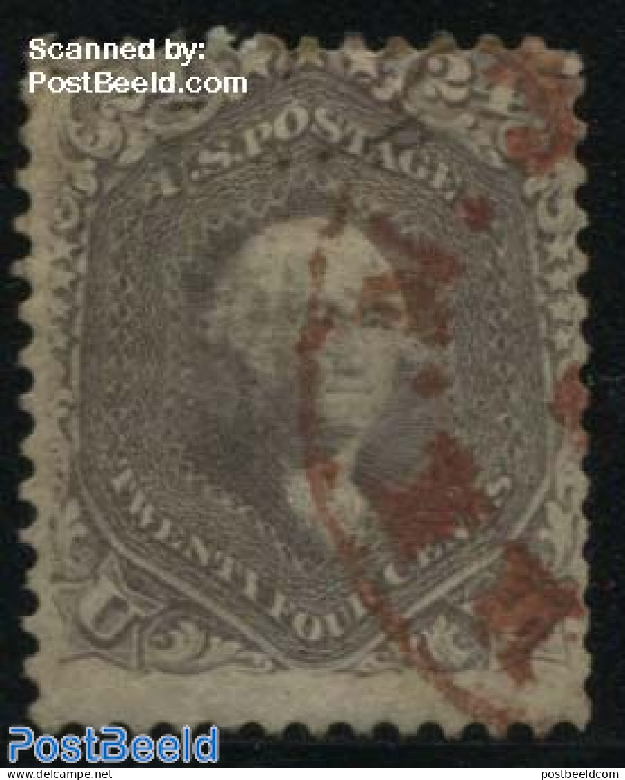 United States Of America 1861 24c, Greylila, Used, Used Stamps - Gebraucht