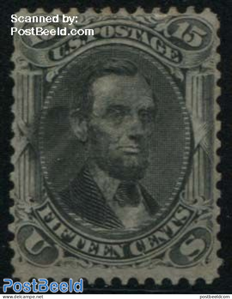 United States Of America 1861 15c Black, Grill, Used, Short Perfs Upper Right, Used Stamps - Usados