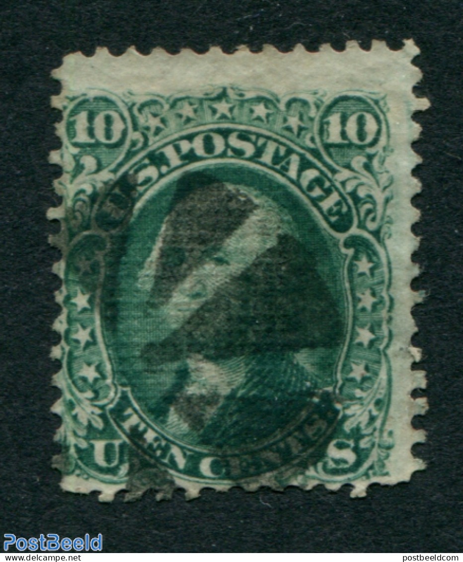 United States Of America 1861 10c Green, With Grill, Used, Used Stamps - Gebraucht