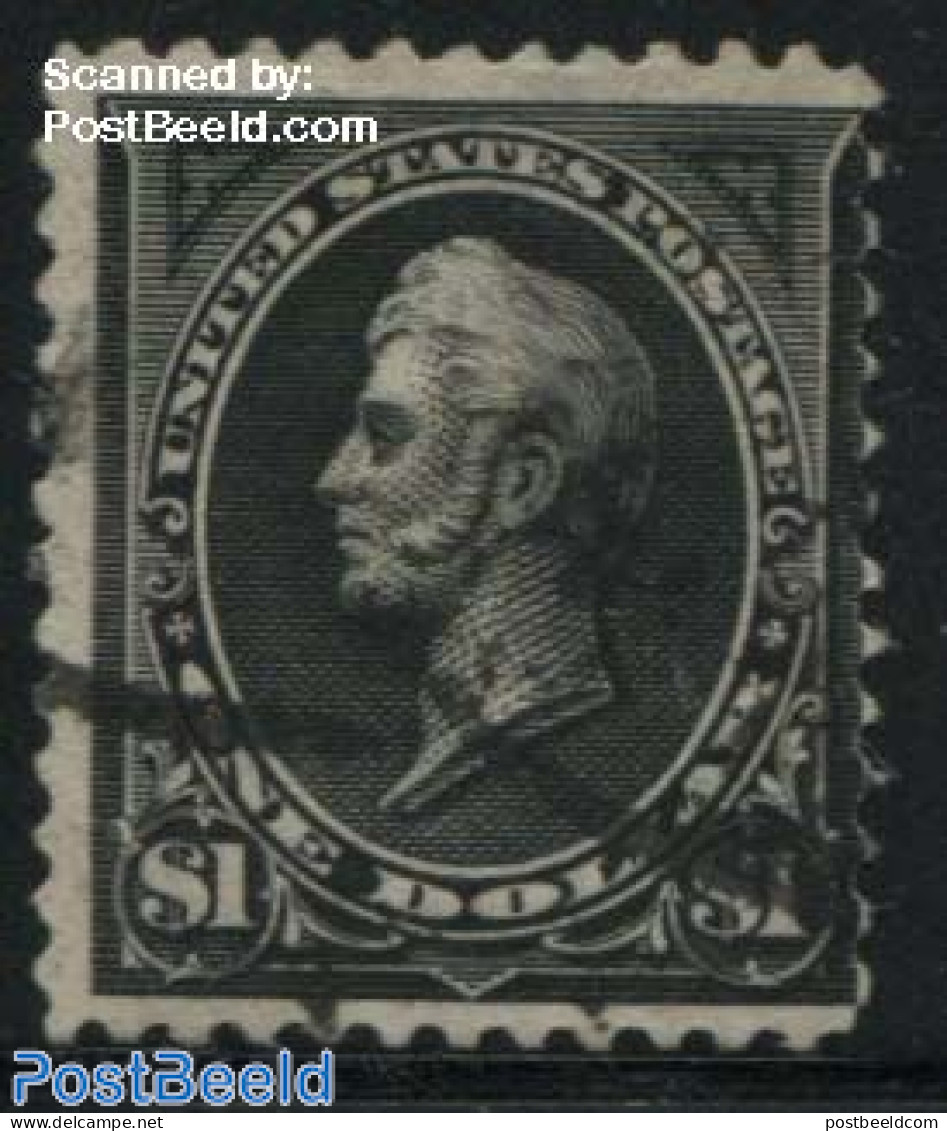 United States Of America 1894 1$ Black, Without WM, Type II (full Circles Around $1), Used Stamps - Gebraucht