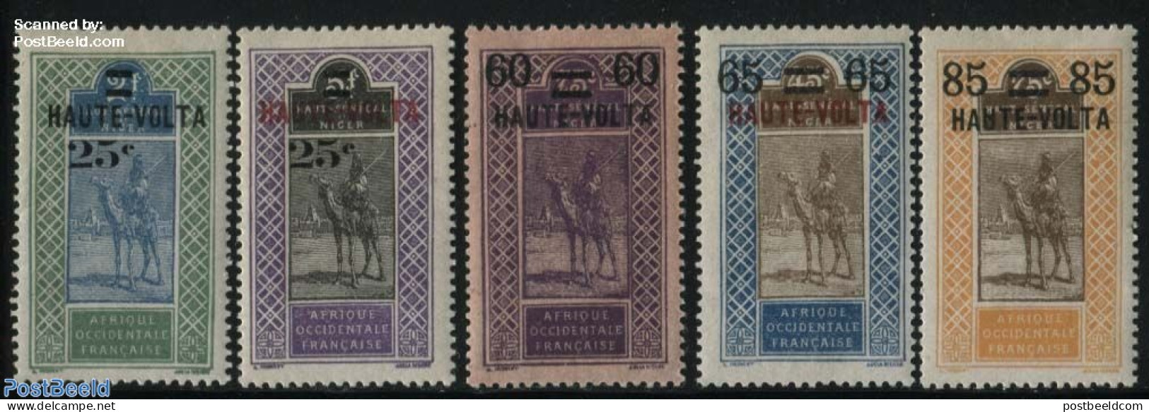 Upper Volta 1922 Definitives 5v, Unused (hinged), Nature - Camels - Autres & Non Classés