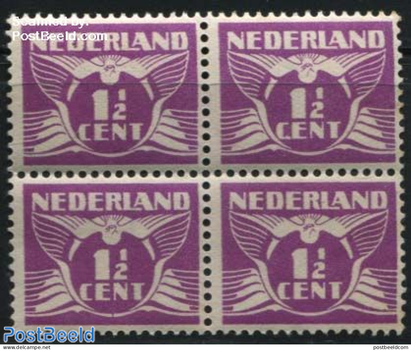 Netherlands 1926 1.5c, Perf. 12.5, Block Of 4 [+], Mint NH - Neufs