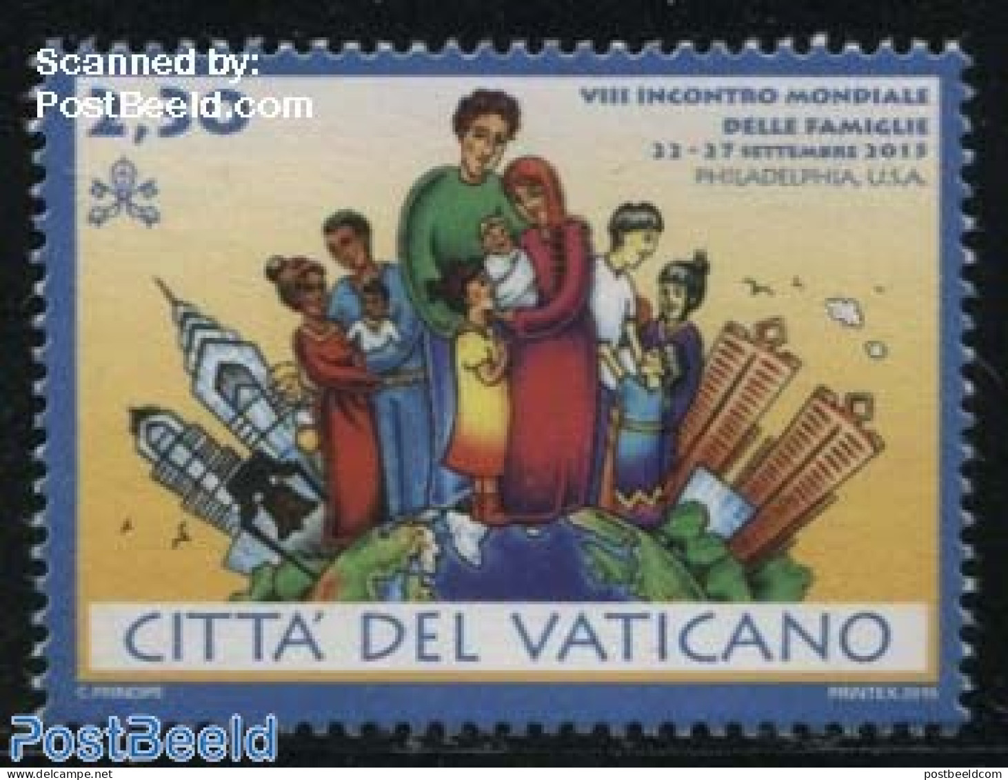 Vatican 2015 World Family Day 1v, Mint NH, Religion - Various - Religion - Globes - Maps - Unused Stamps