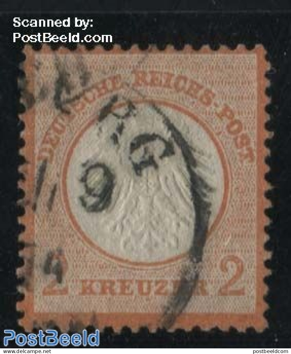 Germany, Empire 1872 2Kr, Orange, Used, Used Stamps - Gebraucht