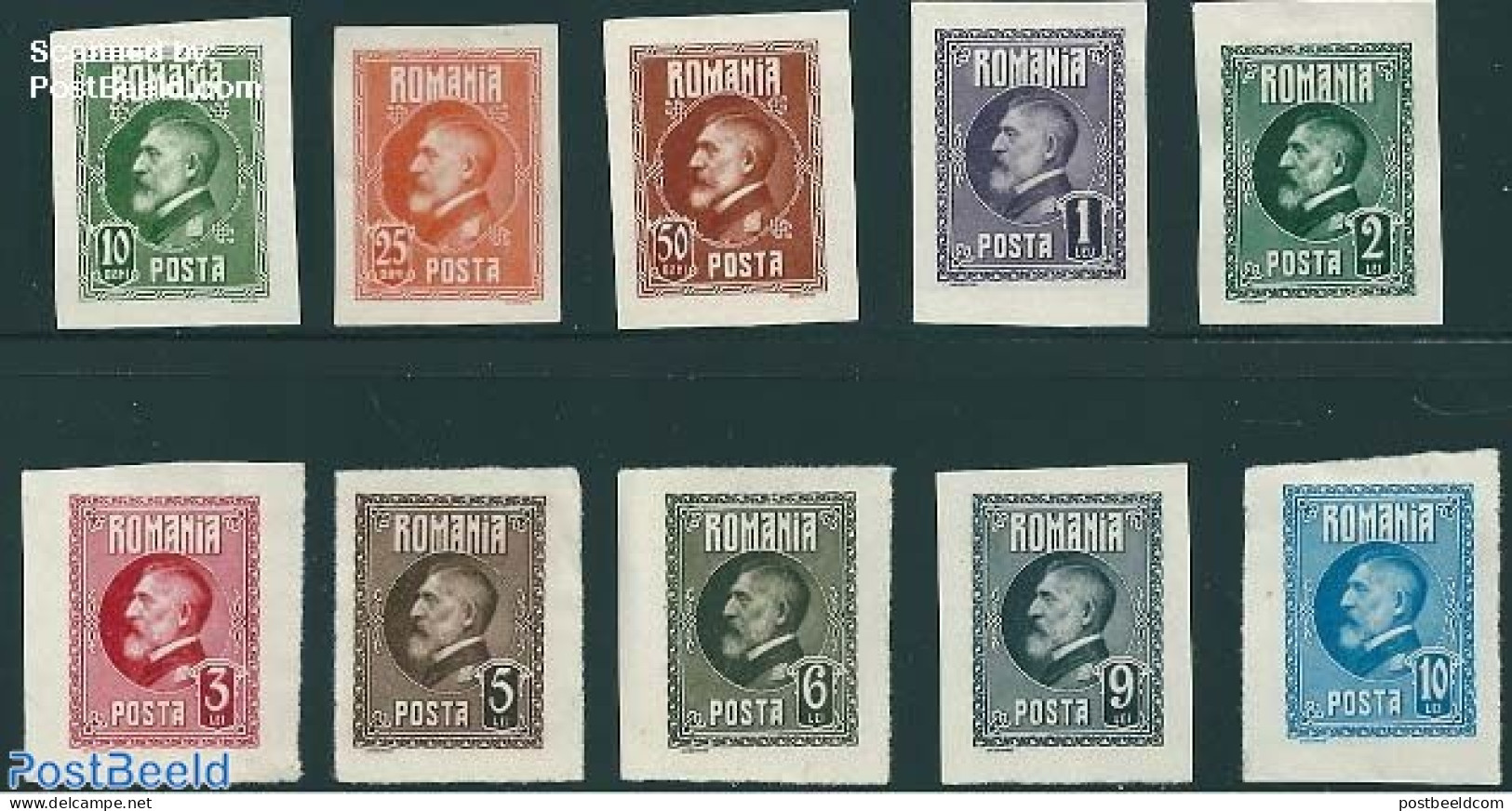 Romania 1926 Ferdinand I 10v Imperforated, Unused (hinged), Various - Special Items - Neufs