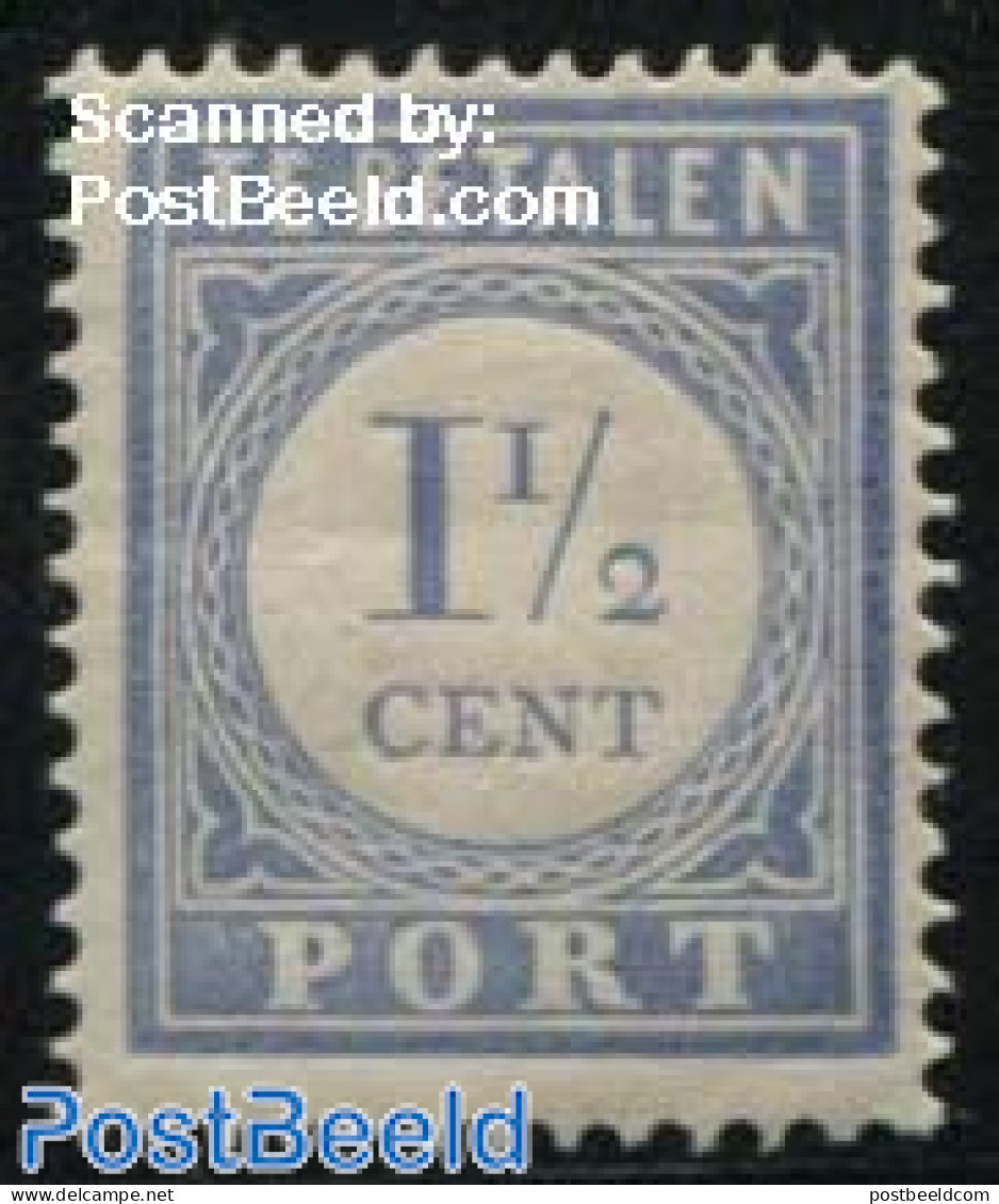 Netherlands 1912 1.5c, Type I, Stamp Out Of Set, Mint NH - Strafportzegels