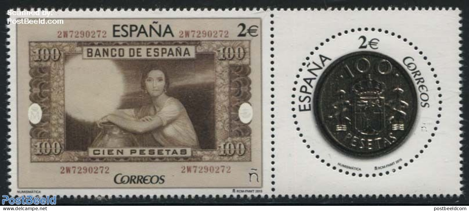 Spain 2015 Numismatics 2v [:], Mint NH, Various - Money On Stamps - Round-shaped Stamps - Ongebruikt
