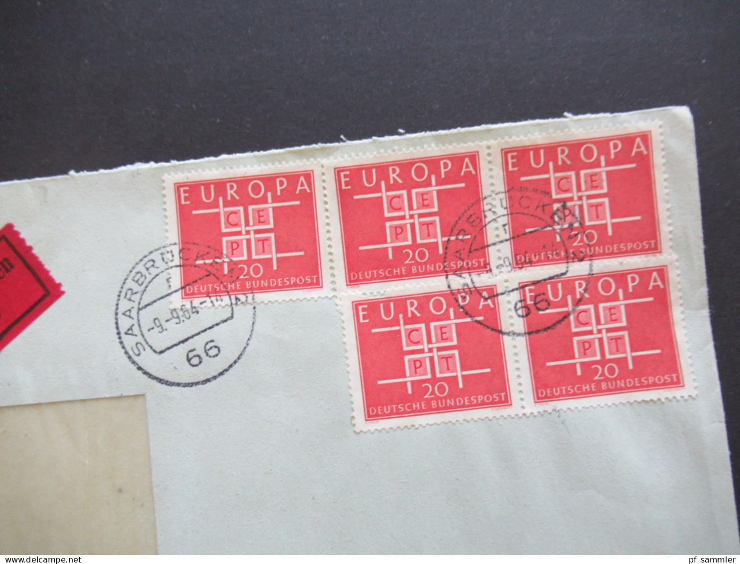 BRD 1963 Europa Mi.Nr.407 (5) MeF Tagesstempel Saarbrücken Firmenumschlag Elektro Schmoll 66 Saarbrücken - Lettres & Documents