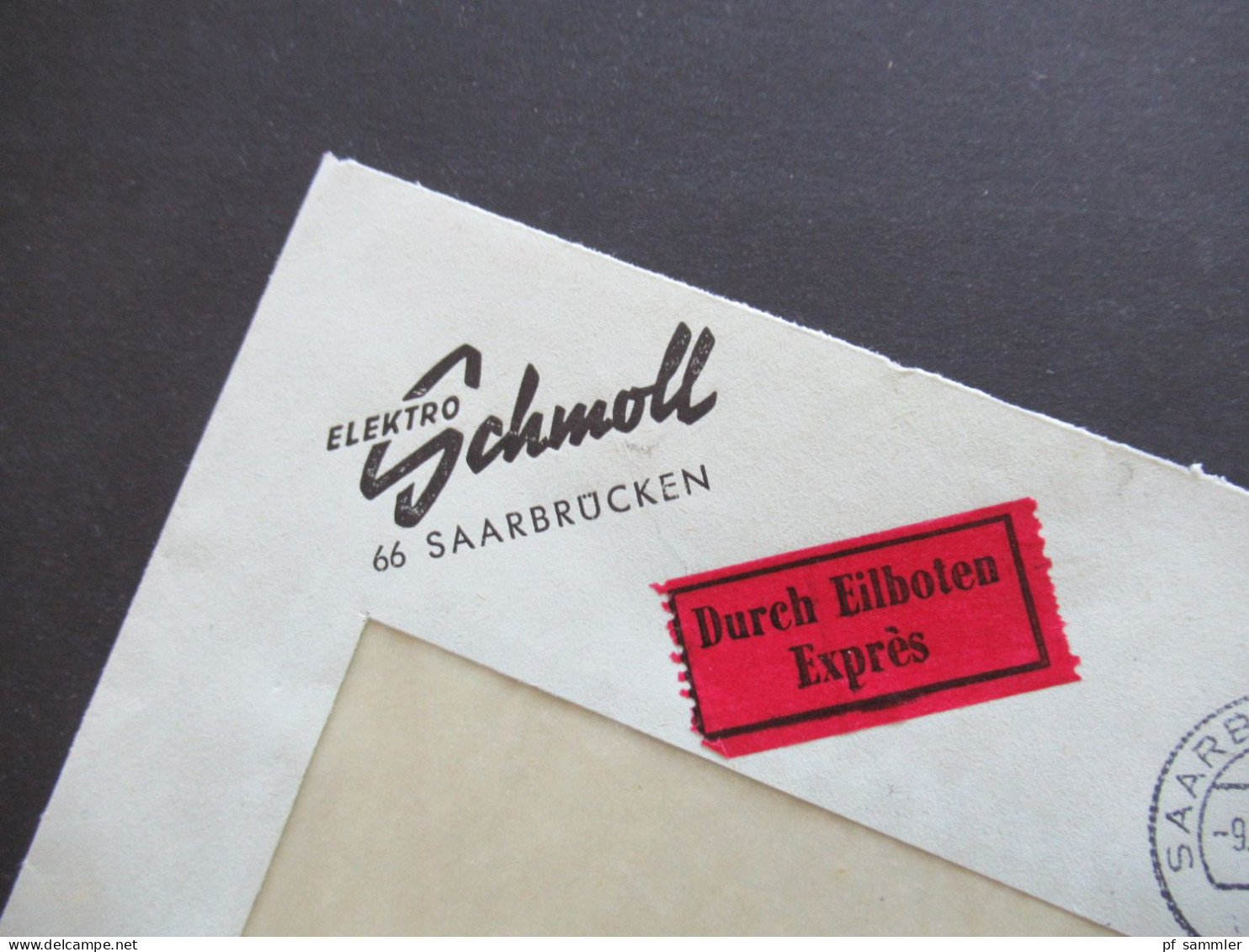 BRD 1963 Europa Mi.Nr.407 (5) MeF Tagesstempel Saarbrücken Firmenumschlag Elektro Schmoll 66 Saarbrücken - Covers & Documents