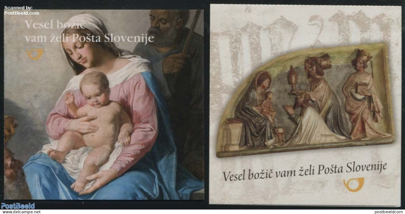 Slovenia 2015 Christmas 2 Booklets, Mint NH, Religion - Christmas - Stamp Booklets - Art - Paintings - Sculpture - Weihnachten