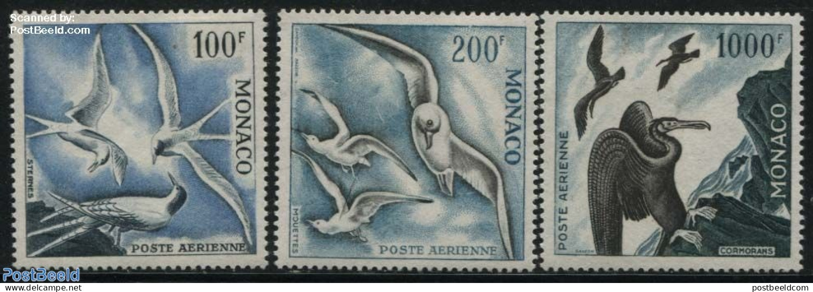 Monaco 1955 Sea Birds 3v, Perf 13 (issued 1957), Mint NH, Nature - Birds - Neufs