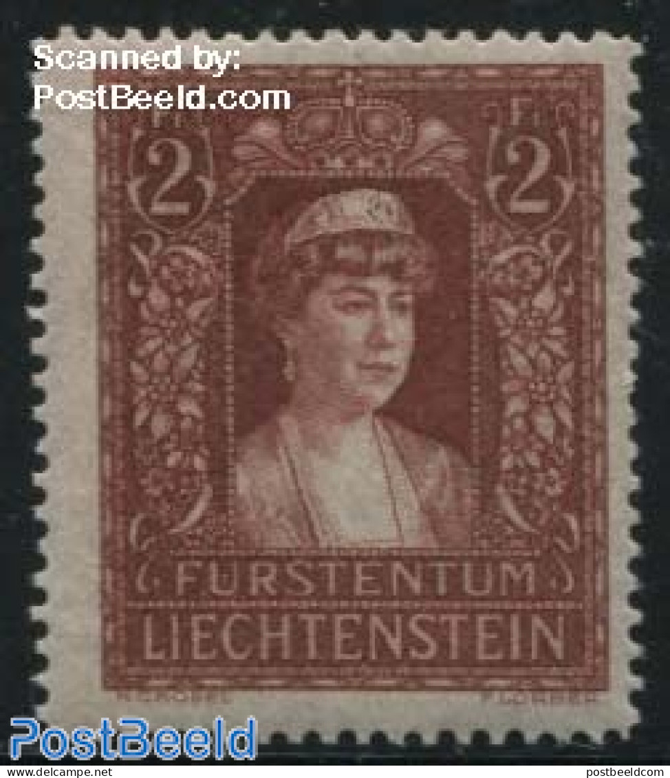 Liechtenstein 1933 2Fr, Stamp Out Of Set, Mint NH - Nuevos