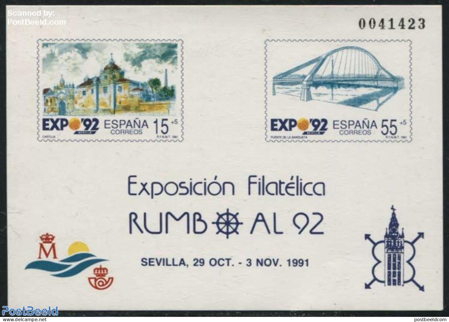 Spain 1991 Expo 92, Special Sheet (not Valid For Postage), Mint NH, Various - World Expositions - Art - Bridges And Tu.. - Neufs