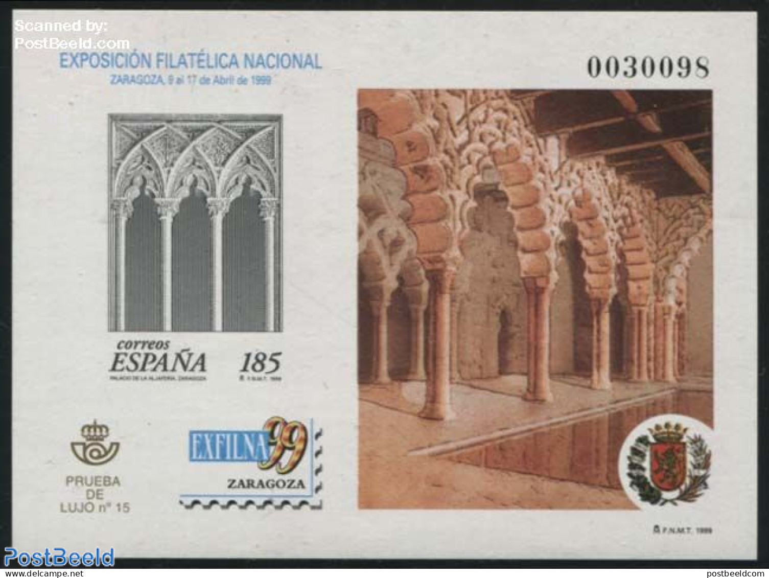 Spain 1999 EXFILNA, Special Sheet (not Valid For Postage), Mint NH - Neufs
