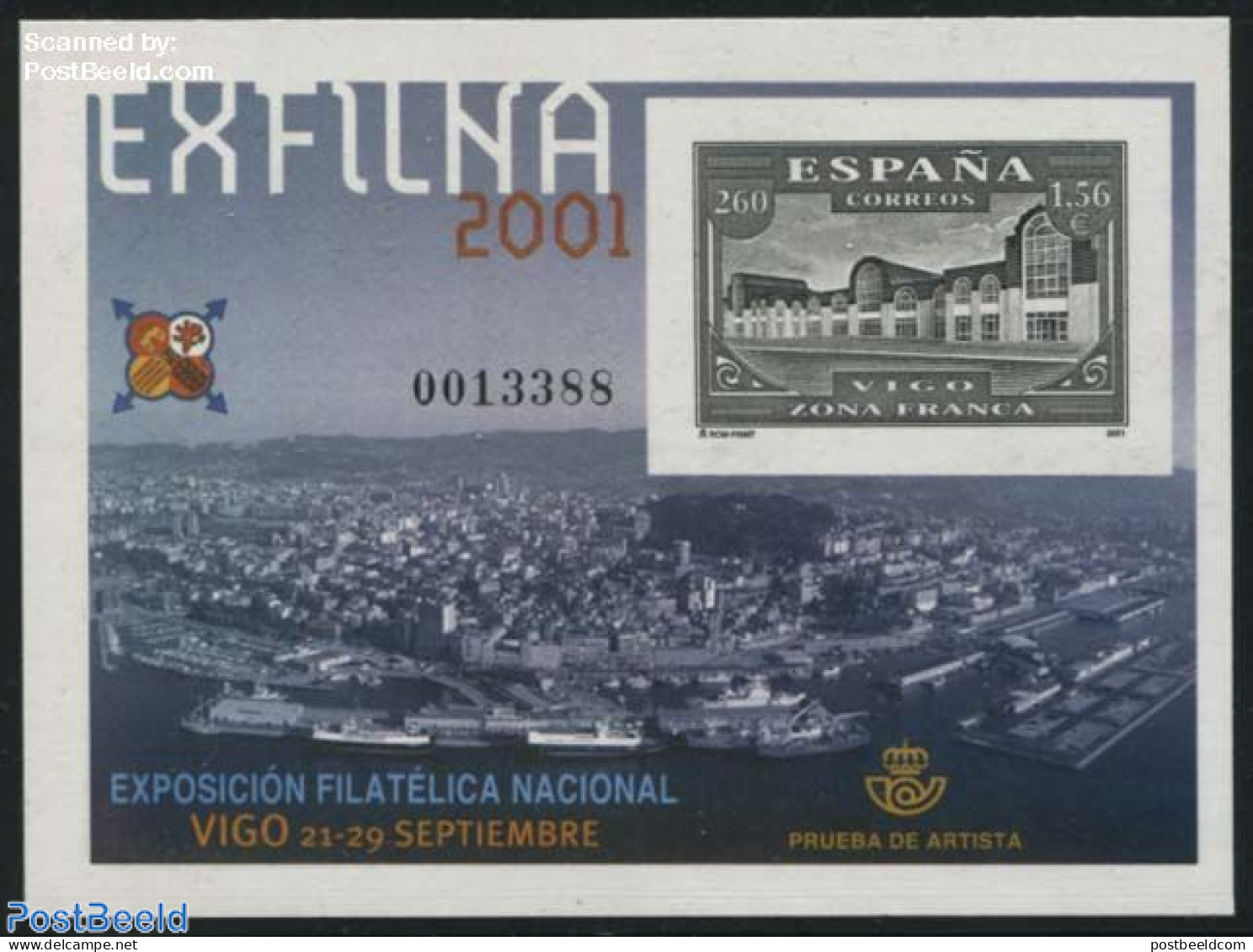 Spain 2001 EXFILNA, Special Sheet (not Valid For Postage), Mint NH, Philately - Unused Stamps
