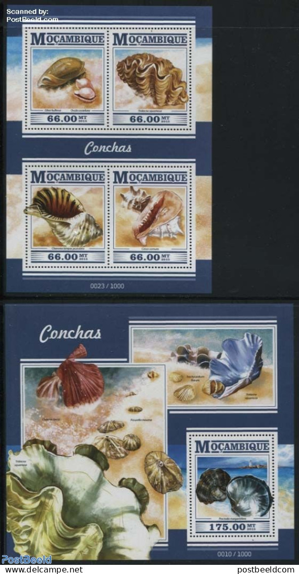 Mozambique 2015 Shells 2 S/s, Mint NH, Nature - Shells & Crustaceans - Vie Marine