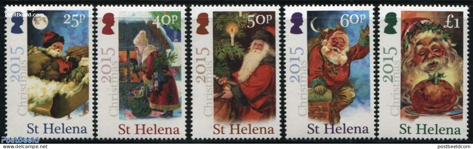 Saint Helena 2015 Christmas 5v, Mint NH, Religion - Christmas - Navidad