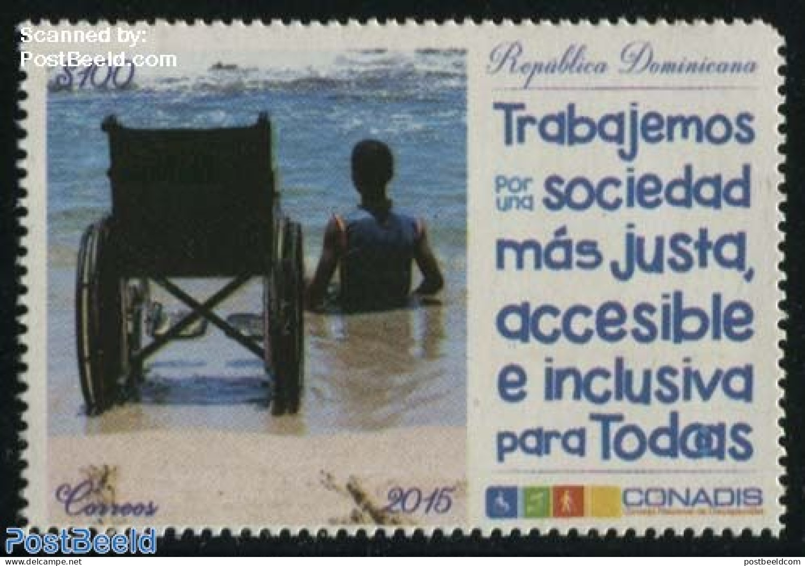 Dominican Republic 2015 Accessible Society 1v, Mint NH, Health - Disabled Persons - Handicap