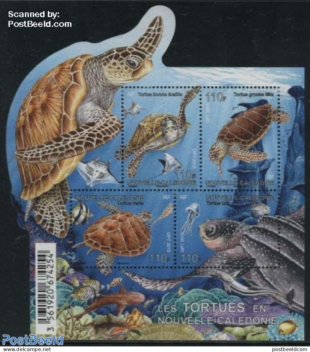 New Caledonia 2015 Turtles S/s, Mint NH, Nature - Fish - Reptiles - Turtles - Neufs